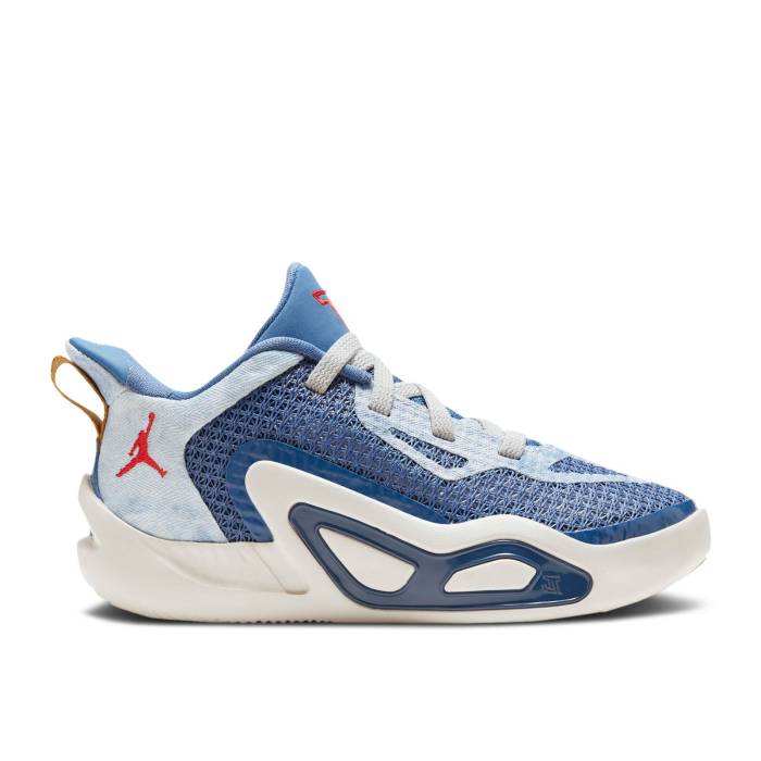 ナイキ エアジョーダン Air Jordan 【 Jordan Tatum 1 Ps \u0027Denim\u0027 Youth Stone Blue/University Red/Mystic Navy/Photon Dust/Wheat 】 御坊っちゃん キッズ 青味 青み Red 赤・赤いこと 紺色 米国海軍 ウィート