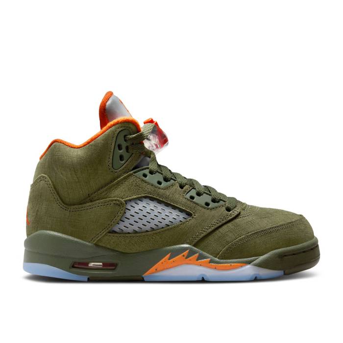 ナイキ エアジョーダン Air Jordan 【 Jordan 5 Retro ガウス \u0027Olive\u0027 2024 Youth Army Olive/Solar Orange 】 レトロ 御坊っちゃん キッズ 正規陸軍 olive オリーブ orange 橙・オレンジ色