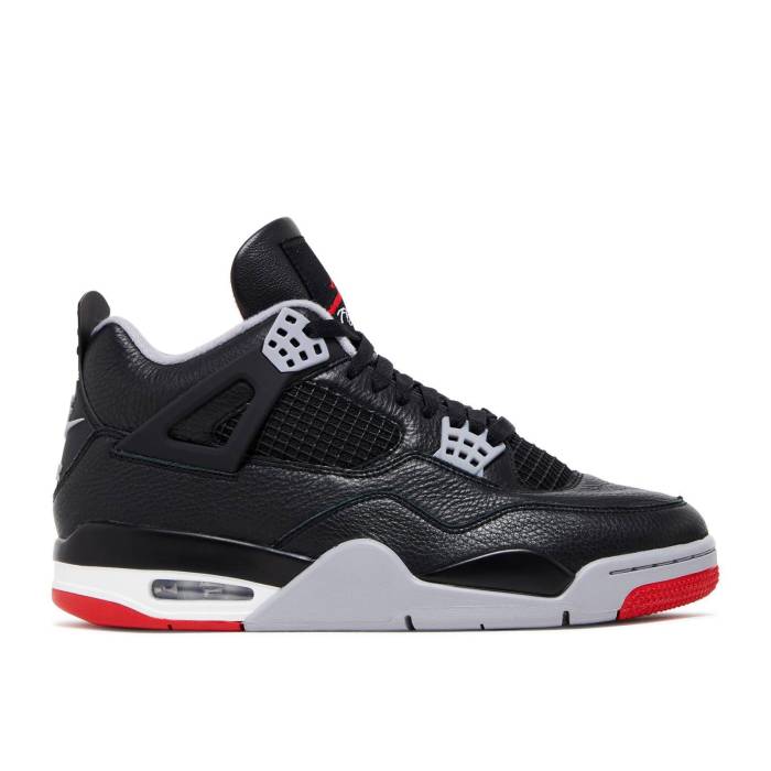ナイキ エアジョーダン Air Jordan 【 Jordan 4 Retro \u0027Bred Reimagined\u0027 Men Black/Fire Red/Cement Grey/Summit White 】 レトロ メンズ 黒いこと 黒いこと 火の手 Red 赤・赤いこと 薄墨色・シメント 薄墨色 薄墨色 白いこと ホワ