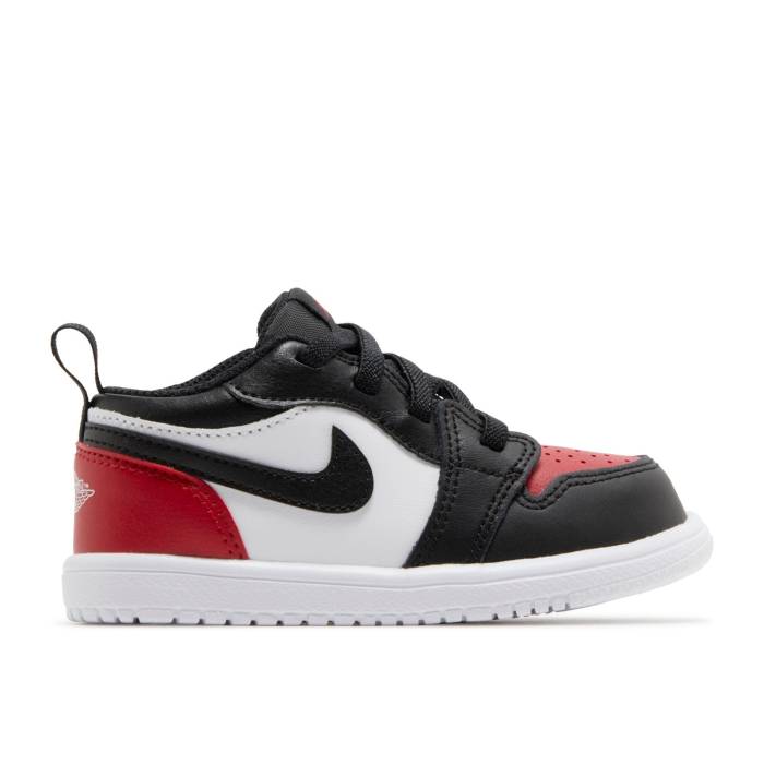 ナイキ エアジョーダン Air Jordan 【 Jordan 1 Low ガウス \u0027Bred Toe 2.0\u0027 Youth White/Varsity Red/White/Black 】 御坊っちゃん キッズ 白いこと 白いこと Red 赤・赤いこと 黒いこと 黒いこと