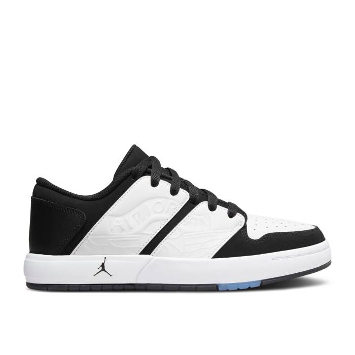 ナイキ エアジョーダン Air Jordan 【 Jordan Nu Retro 1 Low ガウス \u0027White Black\u0027 Youth White/White/Black 】 レトロ 御坊っちゃん キッズ 白いこと 白いこと 黒いこと 黒いこと