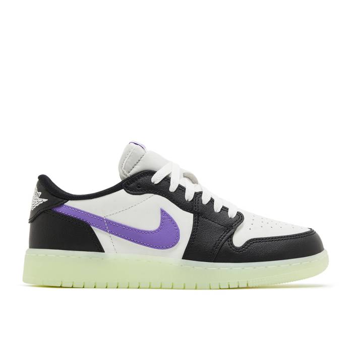 ナイキ エアジョーダン Air Jordan 【 Jordan 1 Retro Low Og ガウス \u0027Black Raspberry\u0027 Youth Black/Black Raspberry/Volt Tint 】 レトロ 御坊っちゃん キッズ 黒いこと 黒いこと