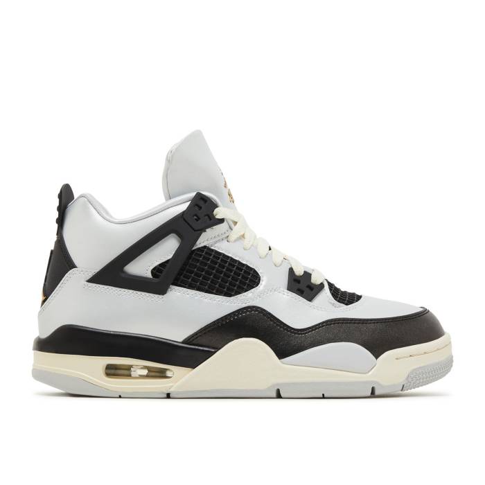 ナイキ エアジョーダン Air Jordan 【 Jordan 4 Retro ガウス \u0027Platinum Gold\u0027 Youth Pure Platinum/Metallic Gold/Black/Sail 】 レトロ 御坊っちゃん キッズ 純然たる Platinum プラチナム ゴールド 黒いこと 黒いこと