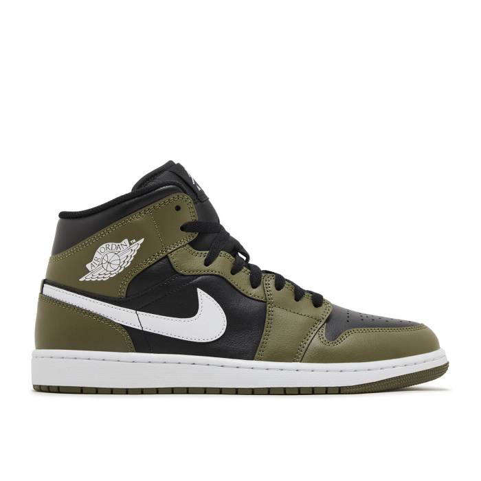 ナイキ エアジョーダン Air Jordan 【 Jordan 1 Mid \u0027Sequoia\u0027 Men Black/Medium Olive/White 】 ミッド メンズ 黒いこと 黒いこと olive オリーブ 白いこと 白いこと