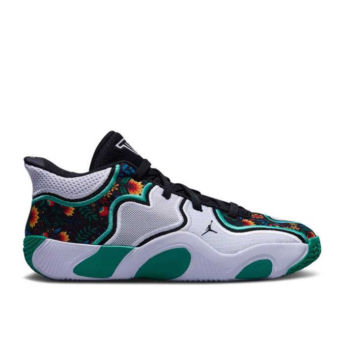 ナイキ エアジョーダン Air Jordan 【 Jordan Tatum 3 Ps \u0027Welcome To The Garden Alternate\u0027 Youth White/Black/Kinetic Green 】 御坊っちゃん キッズ 白いこと 白いこと 黒いこと 黒いこと green 緑・緑であること