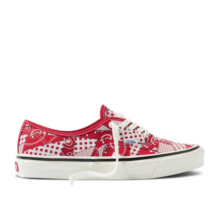 ヴァンズ Vans 【 Wp X Authentic 44 Dx 'Paisley Patchwork - Racing Red' Men True White/Racing Red 】 オーセンティック メンズ 白色 ホワイト Red 赤・レッド｜スニケス