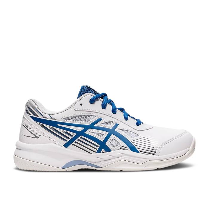 アシックス Asics 【 Gel Game 8 ガウス \u0027White Lake Drive\u0027 Youth White/Lake Drive 】 Game 競り合い 御坊っちゃん キッズ 白いこと 白いこと