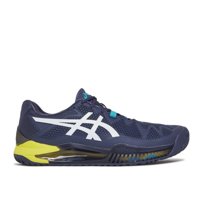 アシックス Asics 【 Gel Resolution 8 Hard Court \u0027Australian Open - Indigo Fog\u0027 Men Indigo Fog/White 】 厚地の外套 藍色・インディゴ メンズ 藍色・インディゴ 白いこと 白いこと