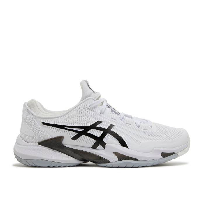 アシックス Asics 【 Court Ff 3 \u0027White Black\u0027 Men White/Black 】 厚地の外套 メンズ 白いこと 白いこと 黒いこと 黒いこと