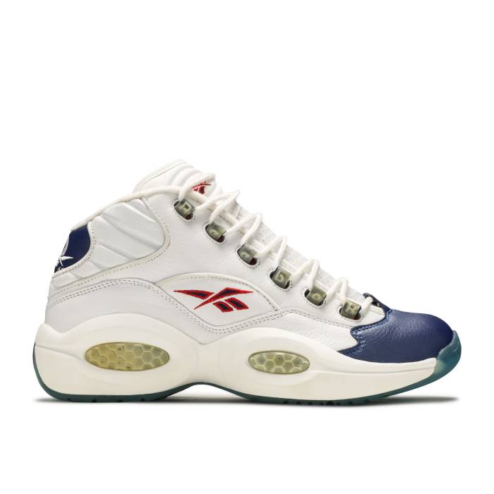 リーボック Reebok 【 Question Mid Men White/Pearlized Navy/Red 】 クエスチョンミッド メンズ 白色 ホワイト 紺色 ネイビー Red 赤・レッド