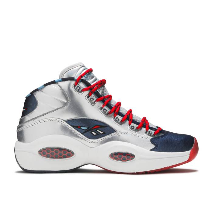 リーボック Reebok 【 James Harden X Question Mid 'Cross Over' Men Matte Silver/Blue Cadet/Primal Red 】 ジェームズ ハーデン Question クエスチョン ミッド メンズ Silver 銀色・シルバー 青色 ブルー Red 赤・レッド