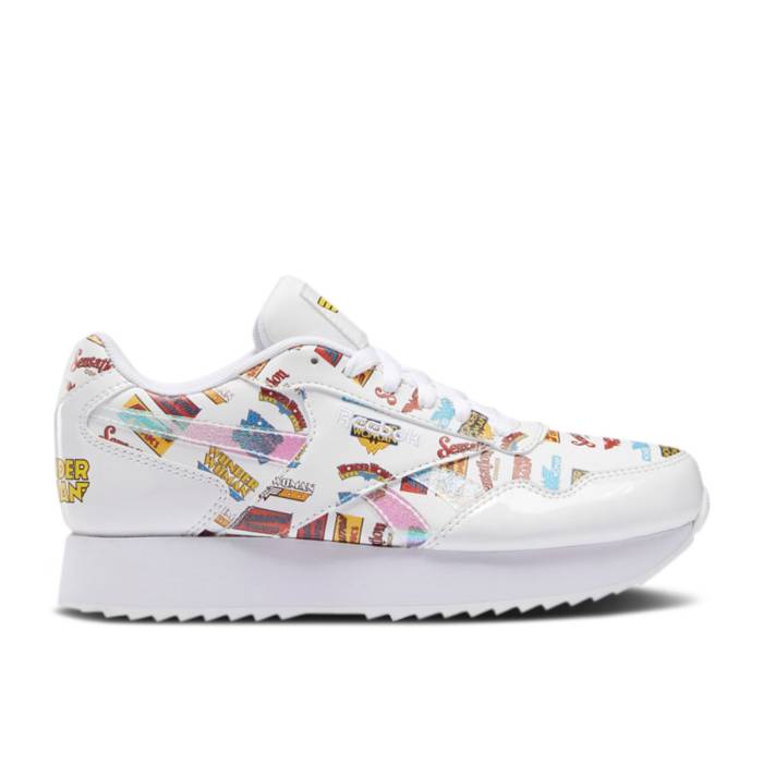 リーボック Reebok 【 Wonder Woman X Wmns Classic Harman Ripple Double \u0027Logos\u0027 Women White/Comet/Black 】 古典派音楽 レディース 白いこと 白いこと 黒いこと 黒いこと