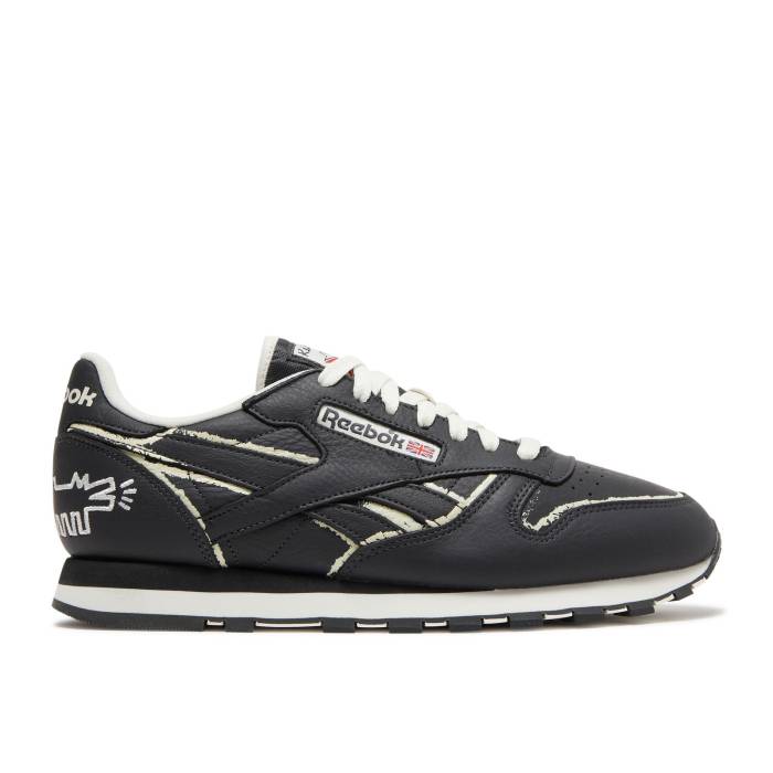 リーボック Reebok 【 Keith Haring X Classic Leather 'Dog Blackboard Chalk Drawing' Men Pure Grey 8/Chalk/Pure Grey 8 】 クラシック レザー メンズ ピュア 灰色 グレー