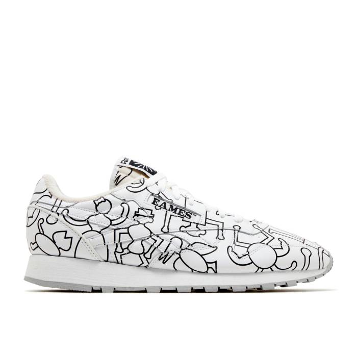 リーボック Reebok 【 Eames Office X Classic Leather \u0027Coloring Toy\u0027 Men Footwear White/Footwear White/Core Black 】 古典派音楽 なめし革 メンズ 白いこと 白いこと 中核グループ 黒いこと 黒いこと