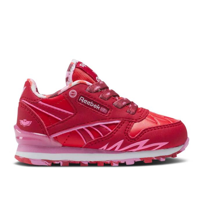 リーボック Reebok 【 Pj Masks X Classic Leather Step 'N' Flash Toddler 'Owlette' Infant Mars Red/Pixie Pink/White 】 クラシック レザー ベビー 赤ちゃん用 キッズ ベビー マタニティ ベビーファッション 靴 スニー画像