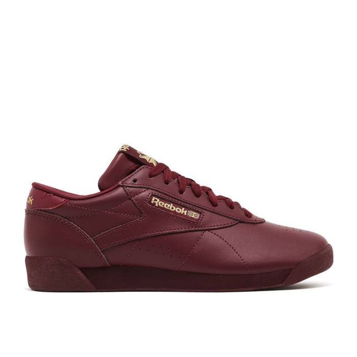 リーボック Reebok 【 Wmns Freestyle Low 'Merlot' Women Merlot/Merlot/Gold Metallic 】 フリースタイル レディース ゴールド｜スニケス