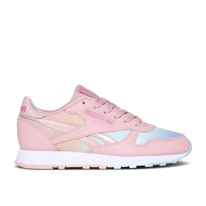 リーボック Reebok 【 Classic Leather J 'Pink Gradient' Youth Pink Glow/True Pink/Footwear White 】 クラシック レザー ジュニア キッズ pink ピンク 白色 ホワイト｜スニケス