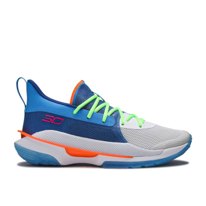 アンダーアーマー Under Armour 【 Curry 7 \u0027Super Soaker\u0027 Men Water/White/American Blue 】 カリー メンズ 白いこと 白いこと 青み 青色