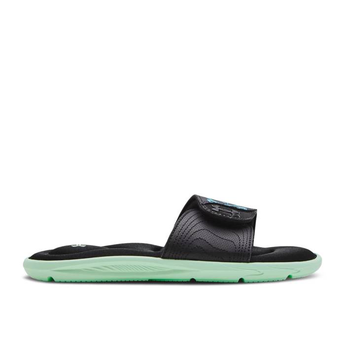 アンダーアーマー Under Armour 【 Wmns Ignite 4 Graphic Strap Slide \u0027Black Aqua Foam\u0027 Women Black/Aqua Foam 】 イグナイト グラフィック 同盟罷工一回り Slide サンダル アクア レディース 黒いこと 黒いこと アクア