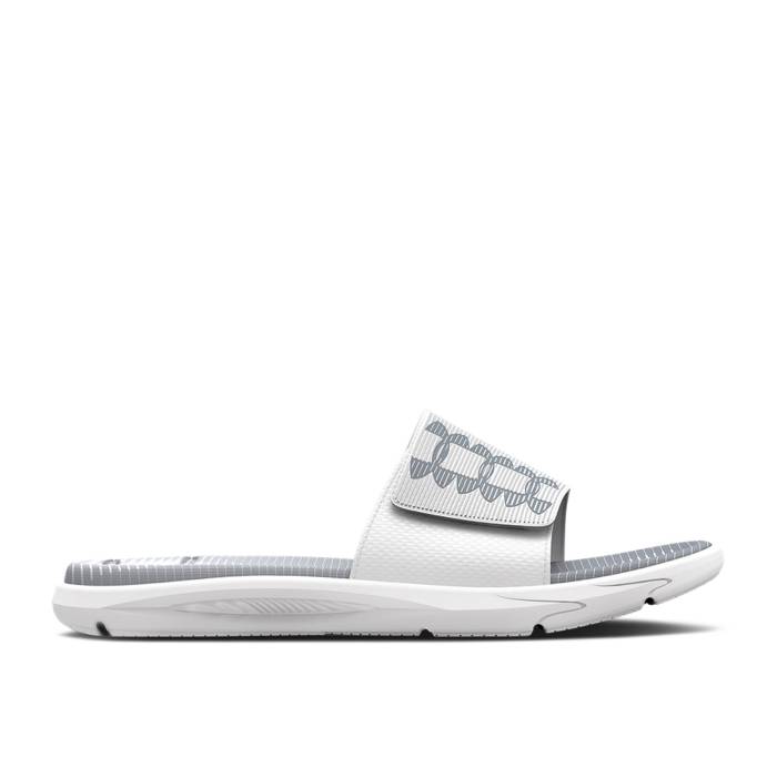 アンダーアーマー Under Armour 【 Mercenary Slide \u0027White Halo Grey\u0027 Men White/Halo Grey 】 Slide サンダル メンズ 白いこと 白いこと 薄墨色 薄墨色