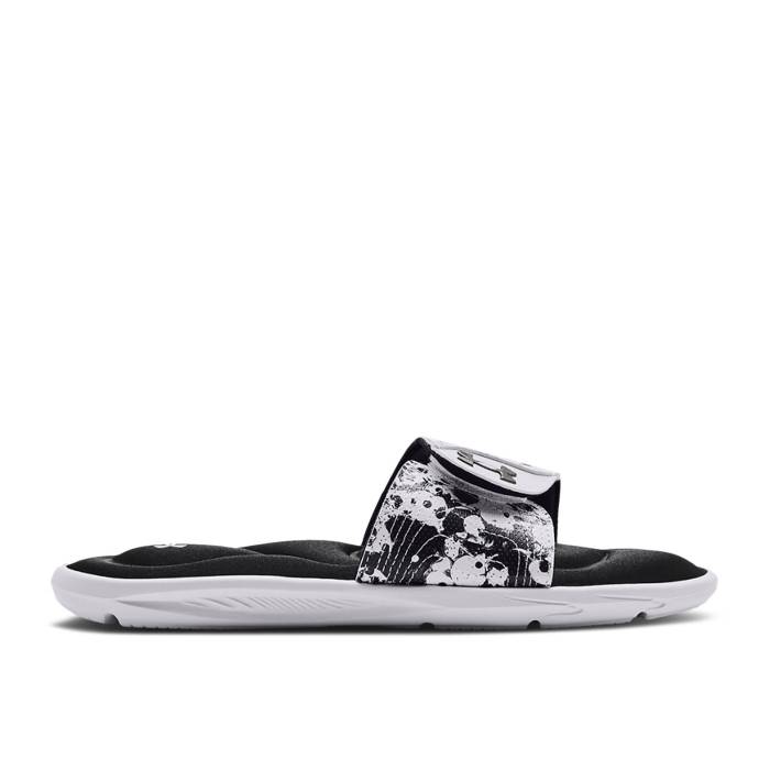 アンダーアーマー Under Armour 【 Wmns Ignite 6 Graphic Strap Slide \u0027Black White\u0027 Women Black/White 】 イグナイト グラフィック 同盟罷業さあ美 Slide サンダル レディース 黒いこと 黒いこと 白いこと 白いこと