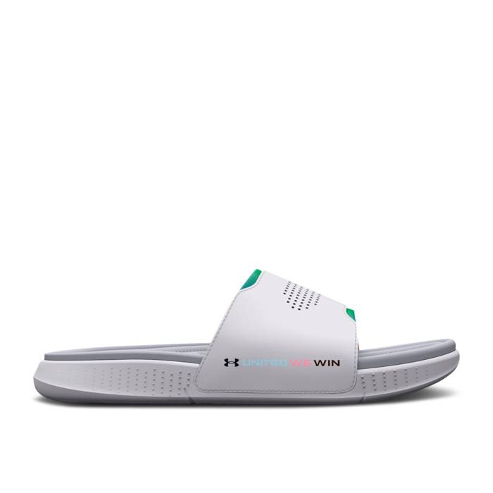 アンダーアーマー Under Armour 【 Ansa Elevate Slide 'Pride' Men White/Mod Grey 】 Slide サンダル メンズ 白色 ホワイト 灰色 グレー