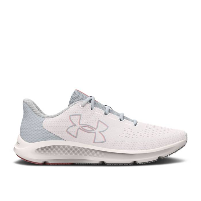 アンダーアーマー Under Armour 【 Wmns Charged Pursuit 3 \u0027Big Logo - White Pink Fizz\u0027 Women White/Halo Grey/Pink Fizz 】 ロゴタイプ 白いこと 白いこと pink さくら色 レディース 白いこと 白いこと 薄墨色 薄墨色 pink さくら色