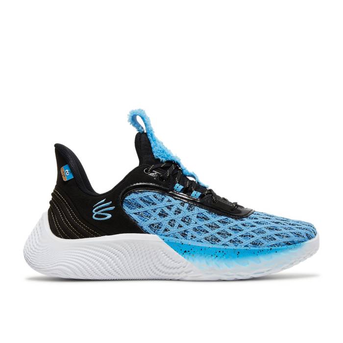 Curry Brand 【 Sesame Street X Curry Flow 9 \u0027Street Pack - Cookie Monster\u0027 Men Viral Blue/Black 】 street 表どおり カリー 流れ受け答え メンズ 青味 青み 黒いこと 黒いこと