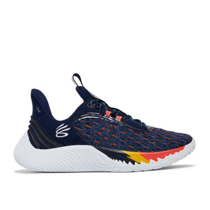 Curry Brand 【 Curry Flow 9 \u0027We Believe\u0027 Men Midnight Navy/Orange 】 カリー 流出受け答え メンズ 紺色 米国海軍 orange 橙・オレンジ色