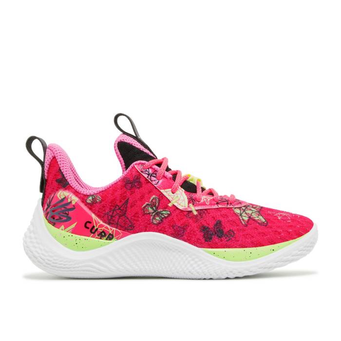 Curry Brand 【 Curry Flow 10 Gs 'Unicorn & Butterfly' Youth Pink Shock/Black/Metallic Downpour Grey 】 カリー フローレス ジュニア キッズ pink ピンク ショック 黒色 ブラック 灰色 グレー|スニケス