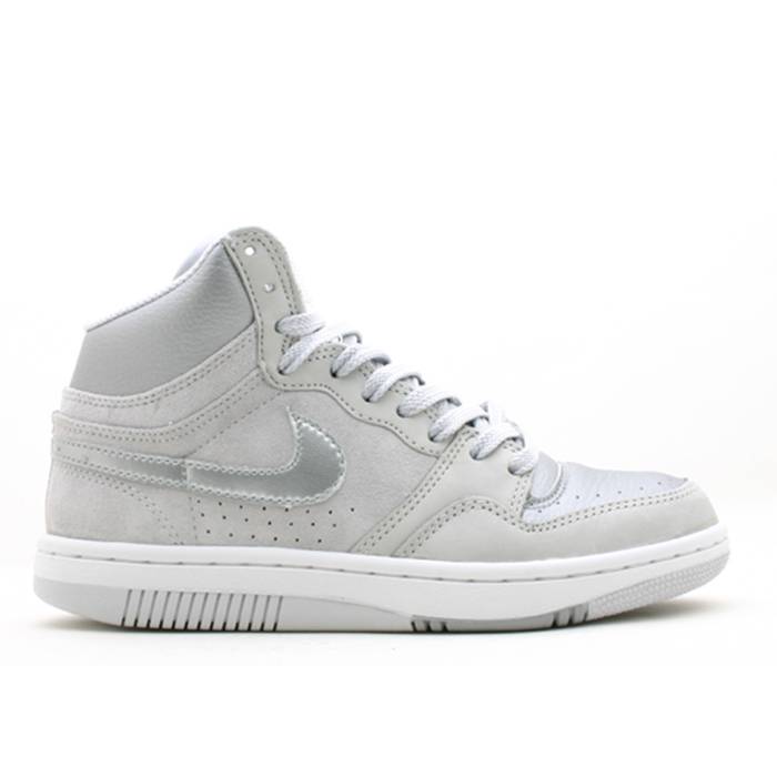 ナイキ Nike 【 Court Force Hi Men Neutral Grey/Mtllc Silver-Wht 】 厚地の外套 メンズ 薄墨色 薄墨色