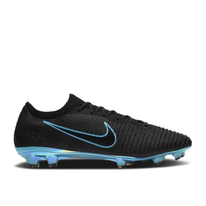 ナイキ Nike 【 Mercurial Vapor Flyknit Ultra \u0027Play Ice\u0027 Men Black/Black-Gamma Blue 】 飛球編み物 ultra ウルトラ メンズ 黒いこと 黒いこと 青碧 青碧