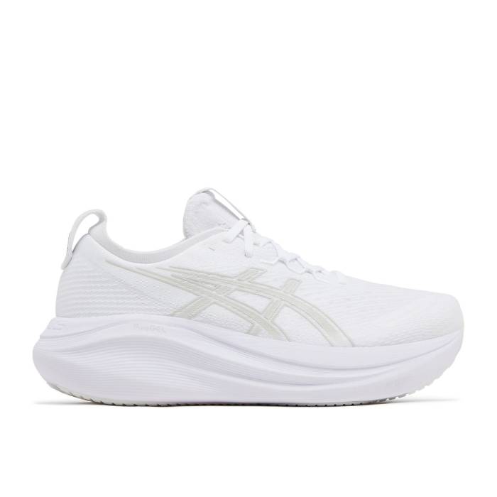 アシックス Asics 【 Gel Nimbus 27 \u0027White Glacier Grey\u0027 Men White/Glacier Grey 】 メンズ 白いこと 白いこと 薄墨色 薄墨色