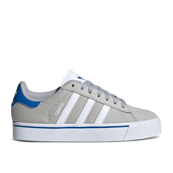 アディダス Adidas 【 Campus Vulc J \u0027Grey White Blue\u0027 Youth Grey Two/Cloud White/Blue 】 構内 白いこと 白いこと お坊っちゃん キッズ 薄墨色 薄墨色 白いこと 白いこと 青碧 青碧