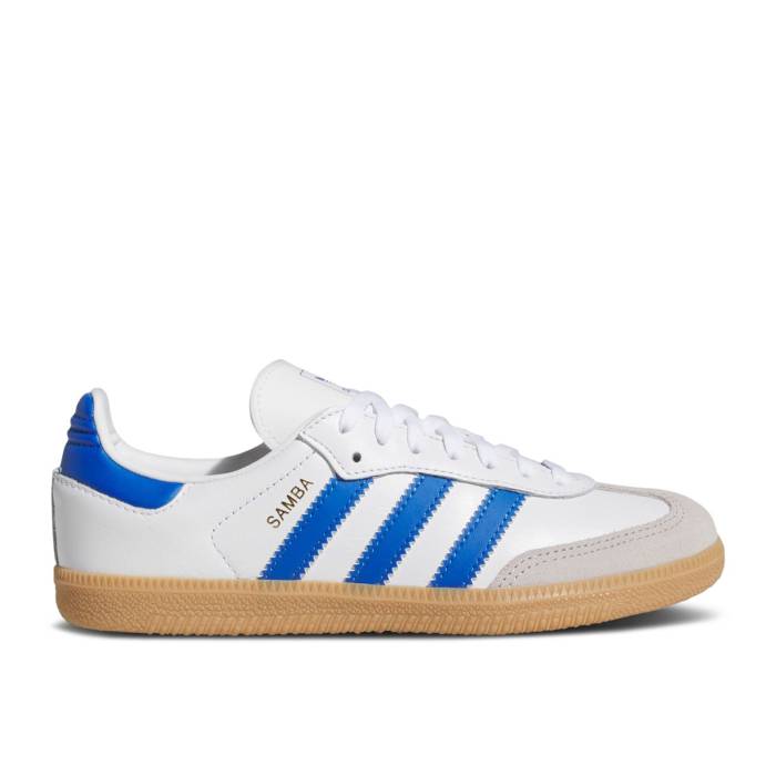 アディダス Adidas 【 Samba Og C \u0027White Blue Gum\u0027 Youth Cloud White/Blue/Gum 】 サンバ 青碧 青碧 お坊っちゃん キッズ 白いこと 白いこと 青碧 青碧