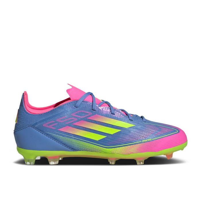 アディダス Adidas 【 Adizero F50 Elite Fg K 'Celestial Victory Pack' Youth Blue Fusion/Lucid Lemon/Lucid Pink 】 アディゼロ エリート Victory ビクトリー ジュニア キッズ 青色 ブルー Fusion フュージョン pink ピンク｜スニケス