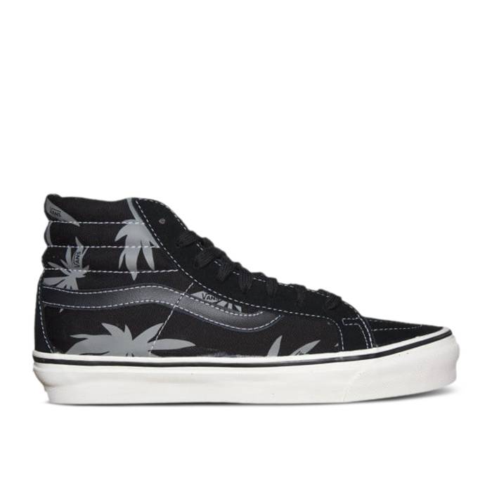 ヴァンズ Vans 【 Og Sk8-Hi Lx \u0027Palm Leaf - Black\u0027 Men Black/White 】 滑るご機嫌 メンズ 黒いこと 黒いこと 白いこと 白いこと
