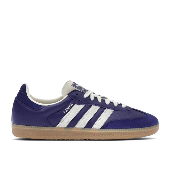 アディダス Adidas 【 Wmns Samba Og \u0027Collegiate Purple Cream\u0027 Women Collegiate Purple/Cream White/Gum 3 】 サンバ Purple 紫・パープル レディース Purple 紫・パープル 皮膚軟化剤 白いこと 白いこと