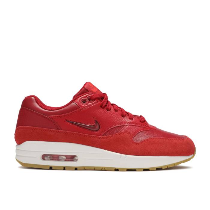 ナイキ Nike 【 Air Max 1 Premium Jewel \u0027Gym Red\u0027 Women Red/Gym Red/Speed Red 】 マックス Premium 割り増し金 レディース Red 赤・赤いこと Speed す早さ
