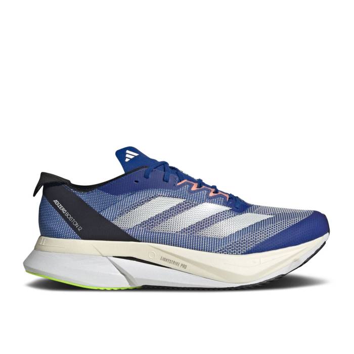 アディダス Adidas 【 Adizero Boston 12 'Royal Blue Zero Metallic' Men Royal Blue/Zero Metallic/Lucid Lemon 】 アディゼロ ボストン 青色 ブルー ゼロ メンズ 青色 ブルー ゼロ