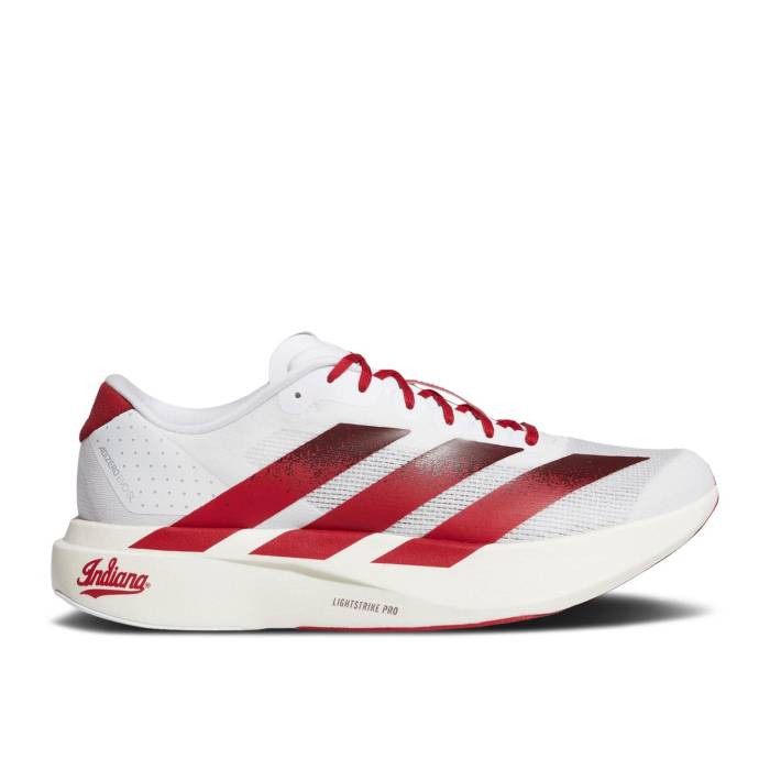 アディダス Adidas 【 Ncaa X Adizero Evo Sl \u0027Indiana\u0027 Men Footwear White/Team Victory Red/Collegiate Burgundy 】 アディゼロ メンズ 白いこと 白いこと Team 野球クラブ Victory 制勝 Red 赤・赤いこと ぶどう酒色・バーガンデ