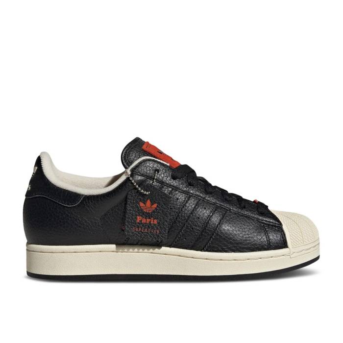 アディダス Adidas 【 Superstar \u0027Paris\u0027 Men Core Black/Core Black/Cream White 】 Superstar はやりっ子 メンズ 中核グループ 黒いこと 黒いこと 皮膚軟化剤 白いこと 白いこと