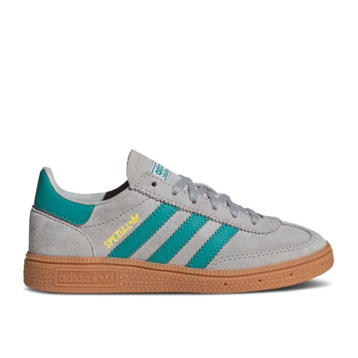 アディダス Adidas 【 Handball Spezial C \u0027Grey Pure Teal\u0027 Youth Grey Two/Pure Teal/Gum 】 ハンドボール スペシアル 純一無雑 お坊っちゃん キッズ 薄墨色 薄墨色 純一無雑