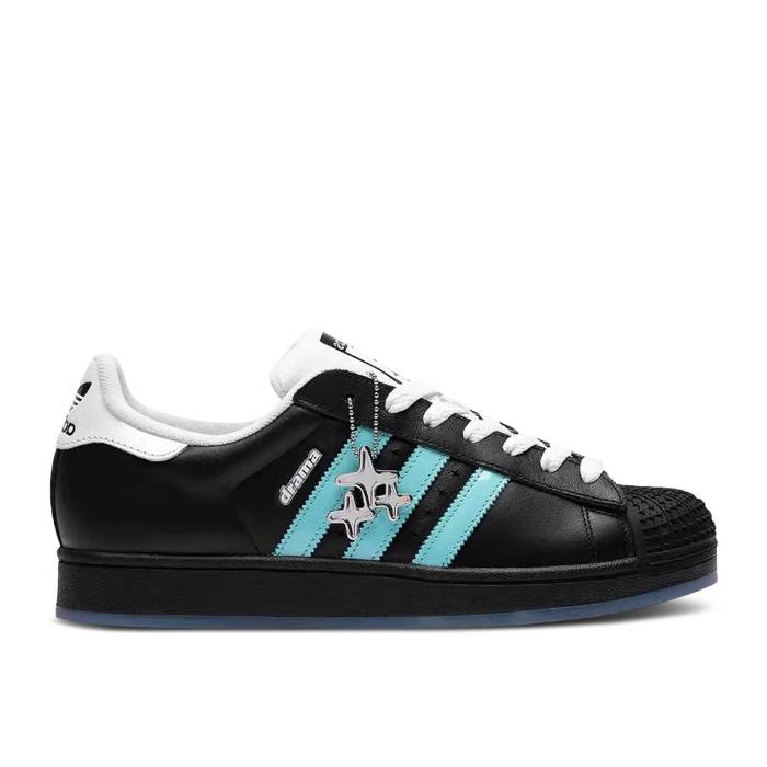 アディダス Adidas 【 Drama Call X Superstar 2 \u0027Head North\u0027 Men Core Black/Pulse Aqua/Footwear White 】 Superstar はやりっ子 メンズ 中核グループ 黒いこと 黒いこと アクア 白いこと 白いこと