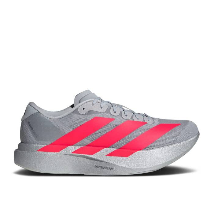 アディダス Adidas 【 Adizero Evo Sl \u0027Ekiden Pack\u0027 Men Silver Metallic/Lucid Red/Iron Metallic 】 アディゼロ メンズ Silver しろがね色・しろがね色 Red 赤・赤いこと