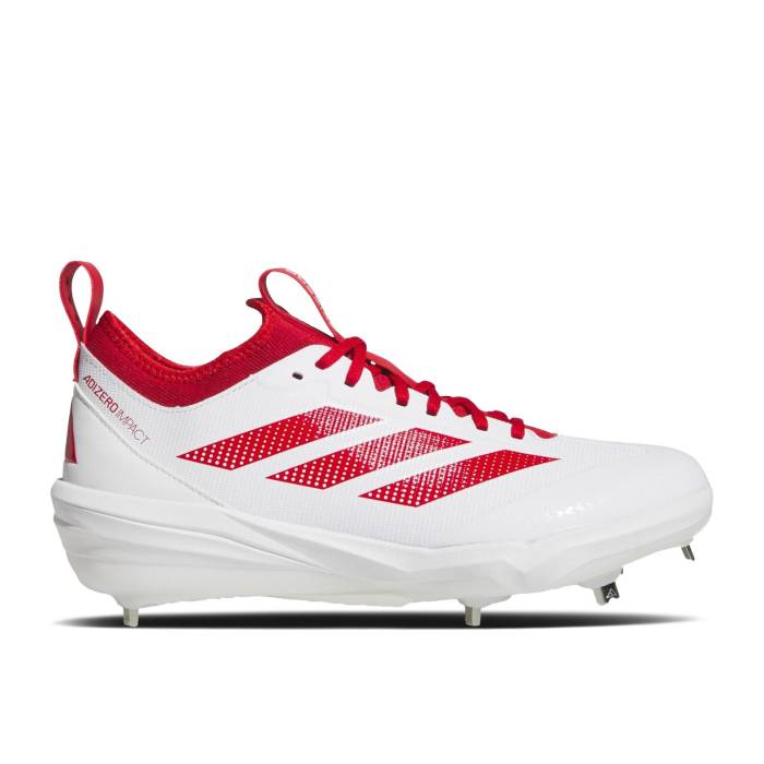 アディダス Adidas 【 Adizero Impact 2.0 \u0027Cloud White Power Red\u0027 Men Cloud White/Team Power Red 2/Team Power Red 2 】 アディゼロ 差しひびき 白いこと 白いこと Power 力強さ メンズ 白いこと 白いこと Team 野球クラブ Power 力強さ Re