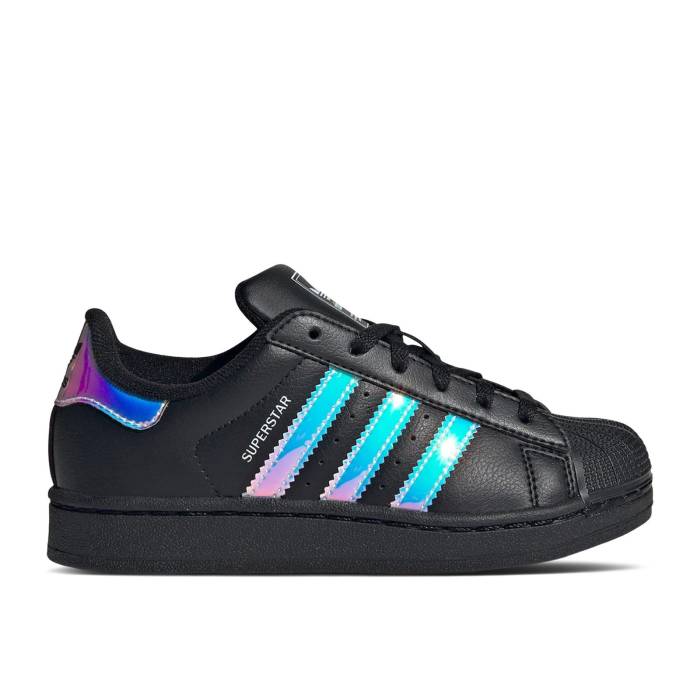 アディダス Adidas 【 Superstar 2 K \u0027Core Black Halo Blue\u0027 Youth Core Black/Black/Halo Blue 】 Superstar はやりっ児 黒いこと 黒いこと お坊っちゃん キッズ 中核グループ 黒いこと 黒いこと 青碧 青碧