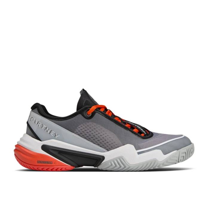 アディダス Adidas 【 Stella Mccartney X Wmns Barricade \u0027Charcoal Collegiate Orange\u0027 Women Cloud White/Charcoal/Collegiate Orange 】 防柵 レディース 白いこと 白いこと 濃灰色 orange 橙・オレンジ色