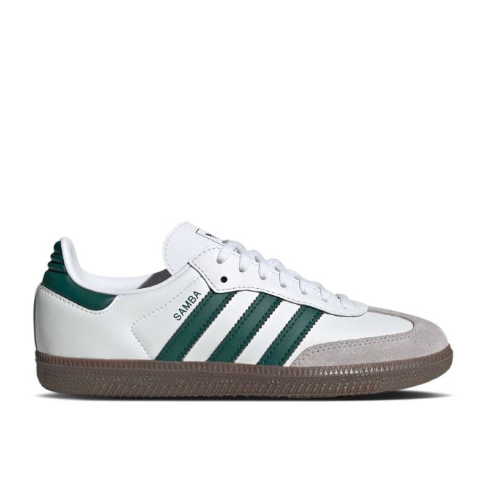 アディダス Adidas 【 Samba Og J \u0027Cloud White Green\u0027 Youth Cloud White/Collegiate Green/Gum 】 サンバ 白いこと 白いこと お坊っちゃん キッズ 白いこと 白いこと green 緑・緑であること