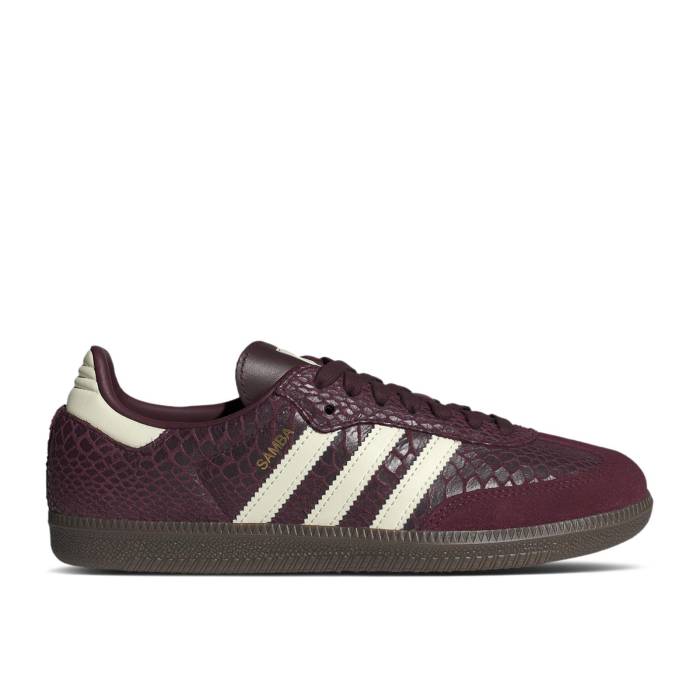 アディダス Adidas 【 Wmns Samba Og \u0027Maroon Cream White Gold\u0027 Women Maroon/Cream White/Gold Metallic 】 サンバ 皮膚軟化剤 白いこと 白いこと レディース マルーン 皮膚軟化剤 白いこと 白いこと ゴールド